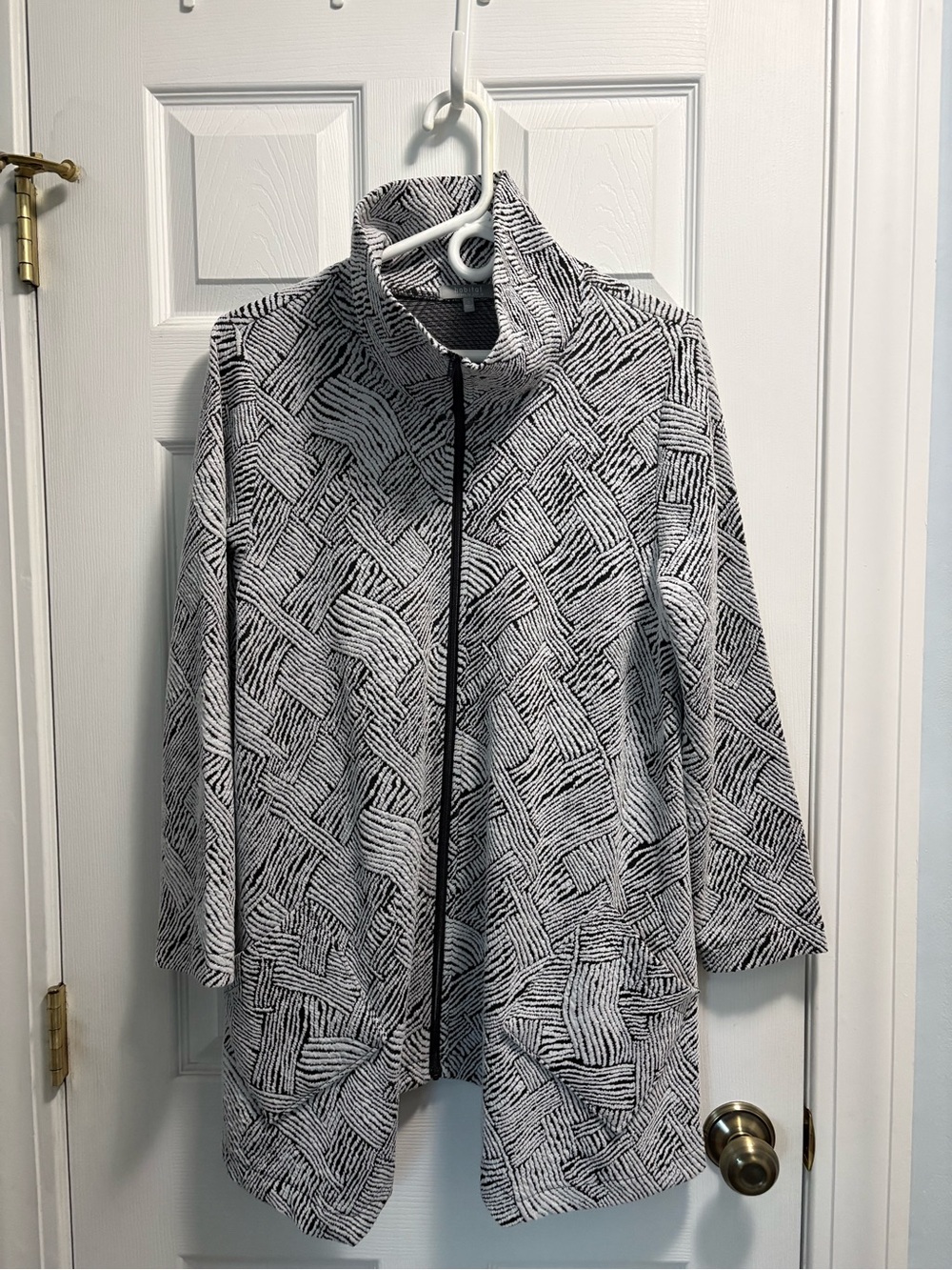 Habitat Black & White Patterned Zip-Front Jacket